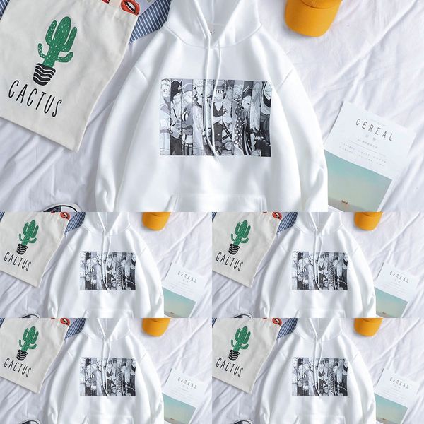 

2019 fall/winter new sweater men's pullover hoodie pullover couple fleece hooded hoodie student loose fashion cartoon lozdr, Black