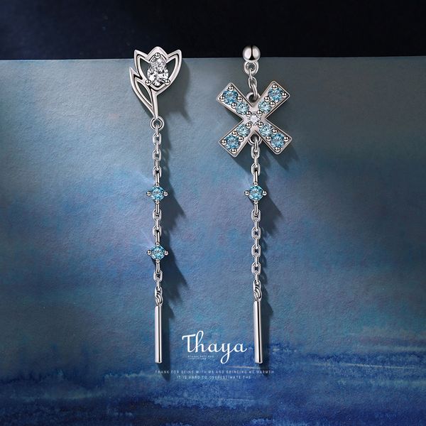 

thaya 100% authentic s925 sterling silver windmill drop dangle earring charms opal for women engagement gift fine jewerlry