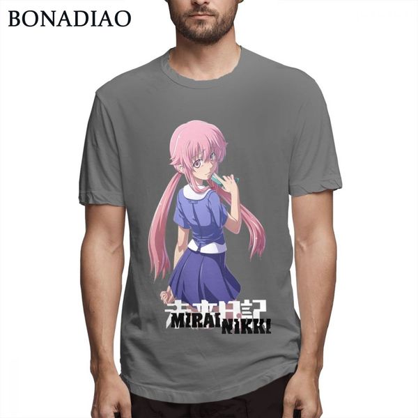 

graphic print mirai nikki gasai yuno future diary t shirt male homme tee shirt