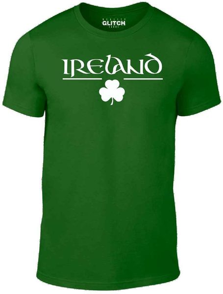 

ireland men's t-shirt - irish clover t shirt shamrock crew neck tour mens brand designs slim fit design movie t-shirt