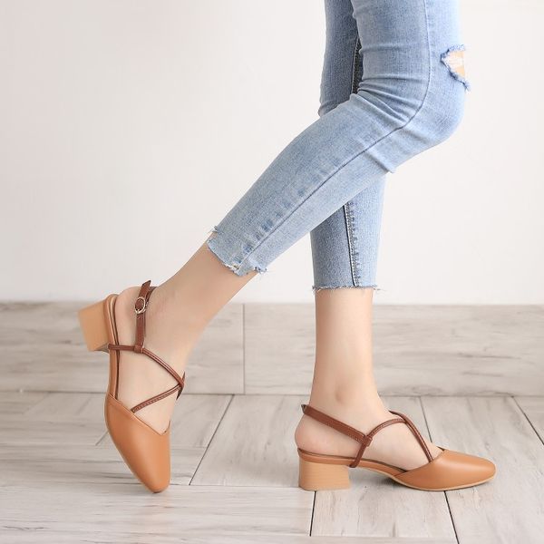 

dress shoes oversized 13 high heels sandals women woman summer ladies square crossed grandma's high-heeled, Black