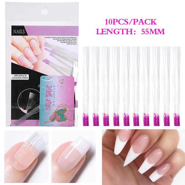 

8pcs professional silk fiberglass nail form acrylic tips extension gel nail accessory glass fiber extension paper tool new, Red;gold