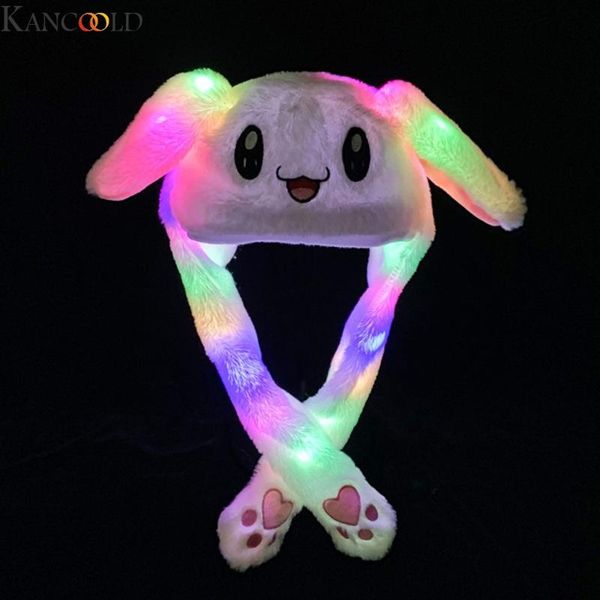 

kancoold lovely luminous plush hat funny play toy up down moving ears airbag toy hat girlfriend children gifts, Blue;gray