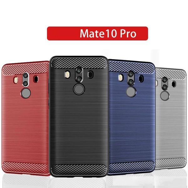 

luxury carbon fiber soft silicone tpu case for huawei mate 10 pro anti scratch shockproof back shockproof bumper covers