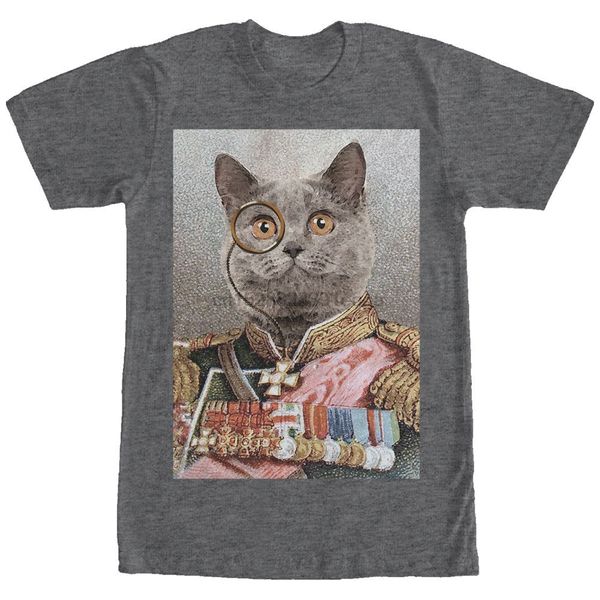 

lost gods monocle and medals cat mens graphic t shirt