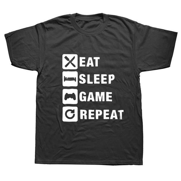 

eat sleep game repeat gaming gamer t-shirt new t shirts funny tee