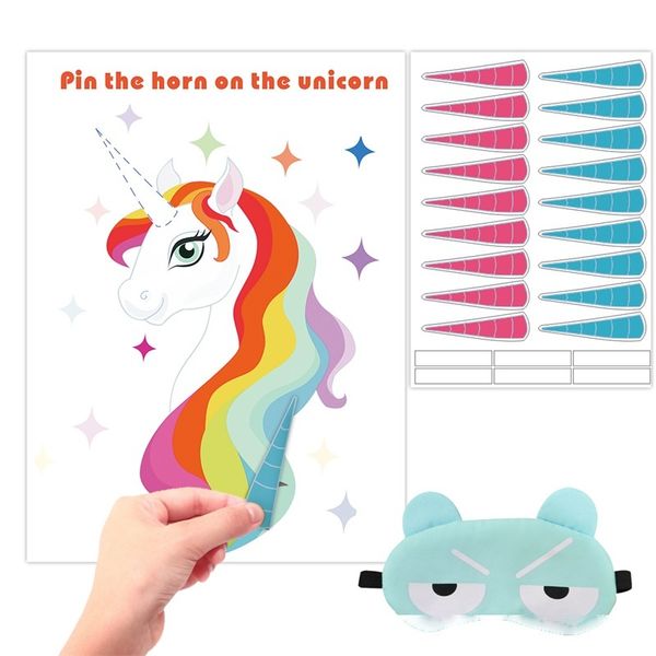 

unicornio wall sticker party ornament supplies cartoon pin the horn in unicorn poster children game give eyepatch 15 3hb ww