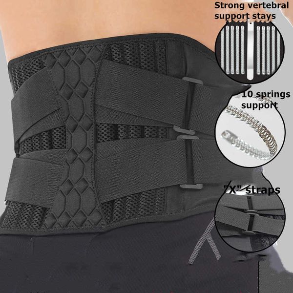 

women waist trainer belt lumbar shaper workout trimmer belt sport weightlifting adjustable elastic double pressure banded, Black;gray