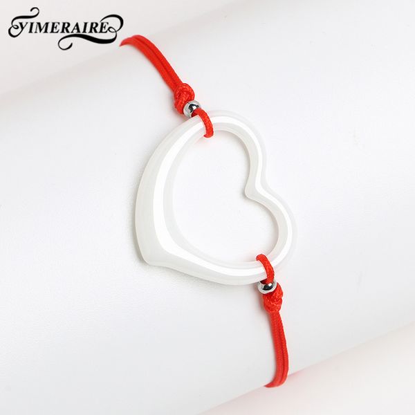 

charm bracelets ceramic bracelet for lover couple lucky minimalist style red rope black white bangles gifts adjustable jewelry, Golden;silver