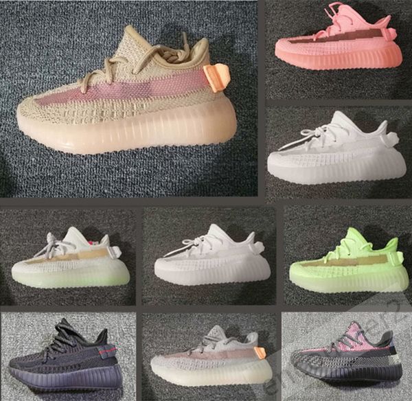 

kanye west 3m светоотражающие младенческие yecheil детские кроссовки статические светлые зеленые глины тренеров мальчик девочка детей малыш