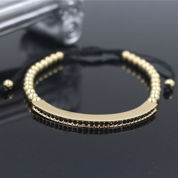 

fashion gold color female adjustable bracelets & bangles anil arjandas micro pave cz charm braiding macrame bracelet jewelry, Golden;silver