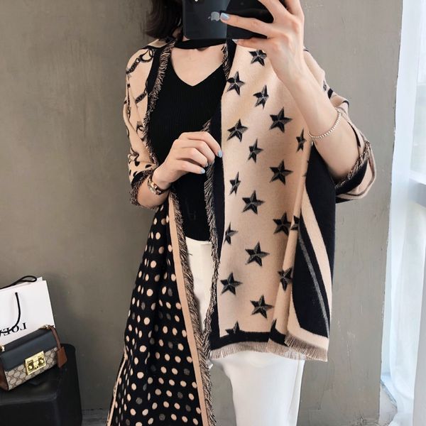 

2020 женщины кашемир шарф зимние теплые шали и палантины lady foulard толстые одеяло шарфы bufanda, Blue;gray