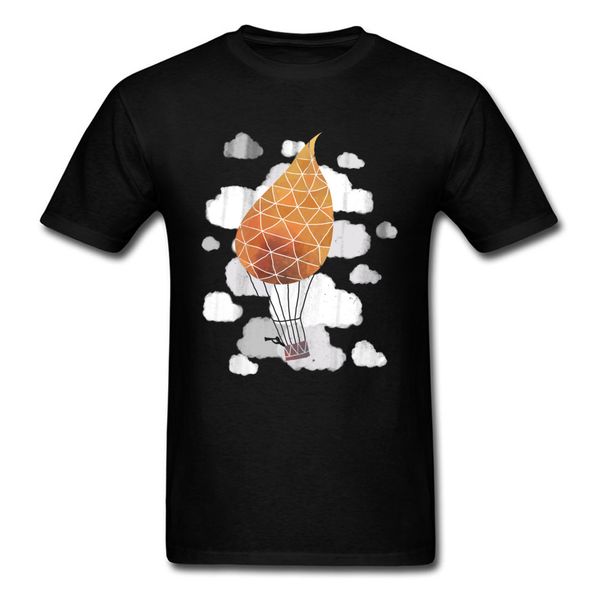 

windswept balloon funny 2018 men's cartoon t shirt fashion black tees cotton fabric family custom clothing