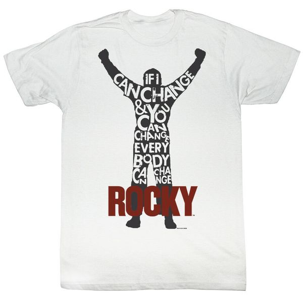 

rocky t shirt men women if i can change everybody can white tee shirt colorful o neck