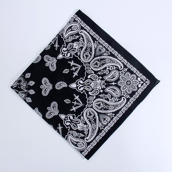 

55x55cm hip-hop paisley bandanas feminina head scarves for male female riding western headscarf cowboy scarf headscarf bbyzjg, Black