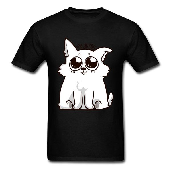 

you can do it t shirt men t-shirt pet dog tshirt couples cute tees big eyes cartoon designer clothing summer black