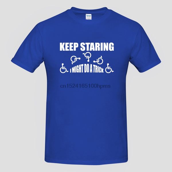 

mens ladies t-shirt disabled keep staring trick funny slogan