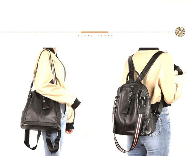 

H27 Nalandu Fashion backpack 2020 new leather handbag Korean Harajuku Joker backpack soft leather large capacity bag