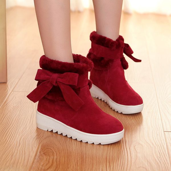 

wedge boots shoes booties ladies low heels booties winter footwear round toe boots-women australia autumn rubber med, Black