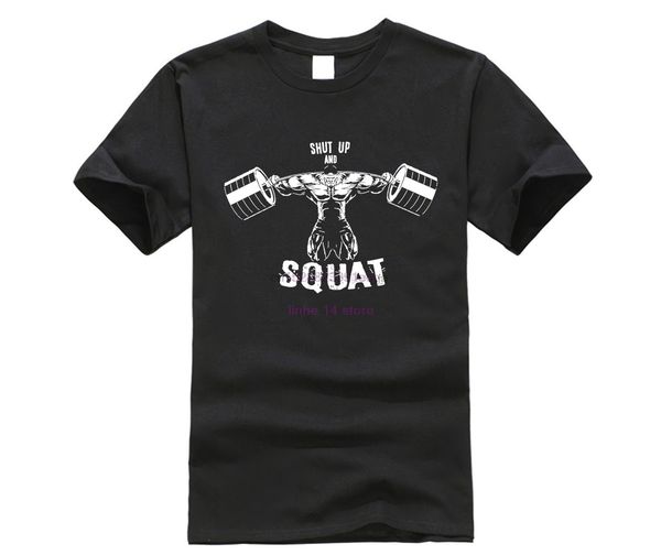 

shut up and squat uk bodybuilding t-shirt gym clothing training motivation o-neck t shirt harajuku tees white style