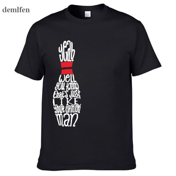 

the big lebowski fashion unique classic cotton men round collar short sleeve t-shirt funny tees