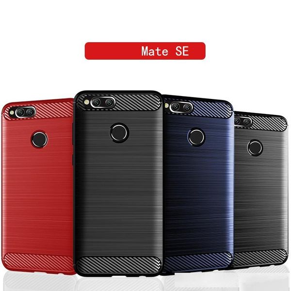 

case for huawei mate se tpu cover ultra thin lightweight carbon fiber design flexible bumper rubber protective case