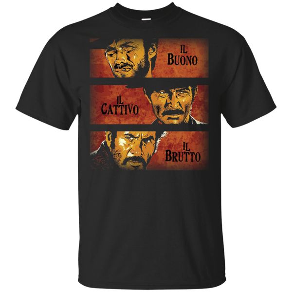 

clint eastwood the good, the bad, and the ugly t-shirt black-navy men-women popular tagless tee shirt