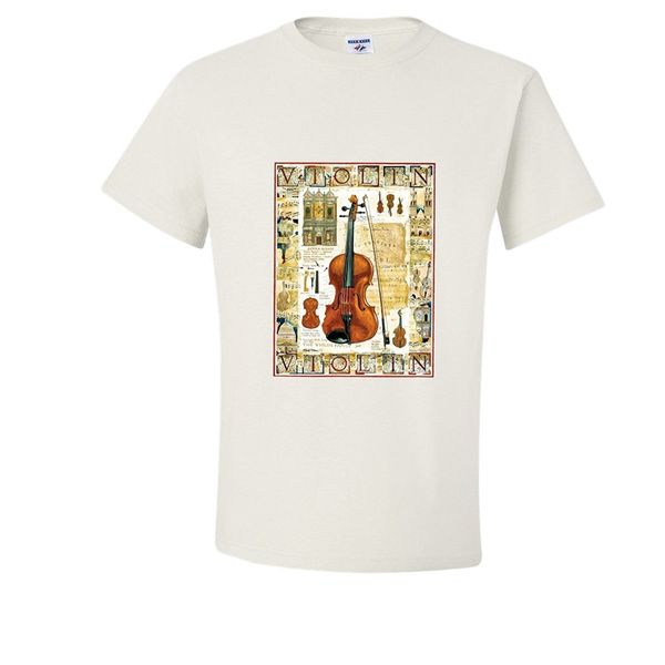 

2019 fashion cotton tee shirt fashion violin music instrument t-shirt