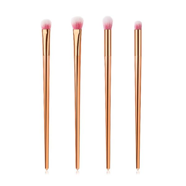 

makeup brushes 4pcs professional eyes set gold handle eyeshadow eyebrow eyeliner blending powder smudge brush