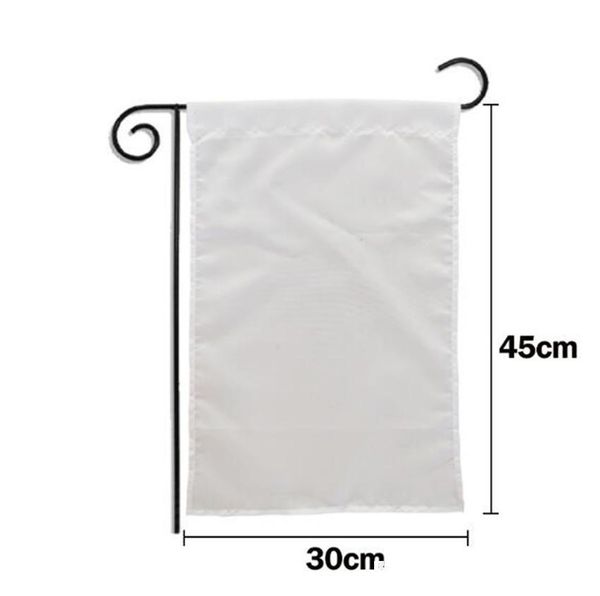 

sublimation garden flags 30*45cm white blank heat transfer printing banners thermal polyester garden decor flag diy accessories a02