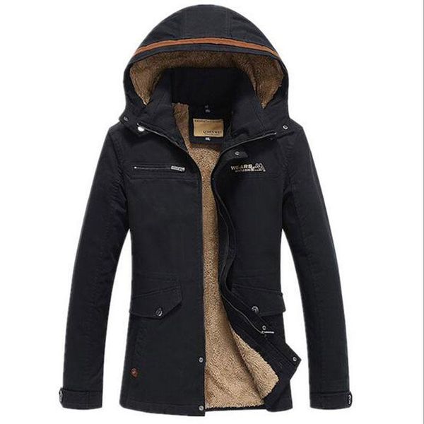 

wholesale- 2015 new arrival fashion men winter cotton coat keep warm thicker hooded casual wear jacket outdoors outwear y00234, Black;brown