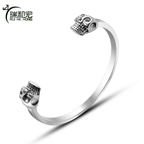 

viking cuff bracelets male bangle polishing stainless steel bracele bracelets & bangles for women men gothic personality jewelry, Black