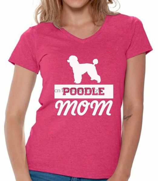 

poodle mom v-neck shirts t shirts for women dog lover gift for her