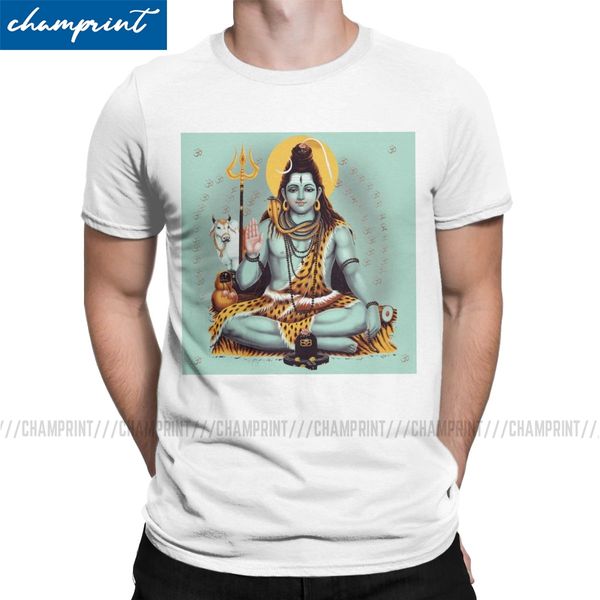 

мужчины t-shirt шив господь шива vintage tee shirt коротким рукавом индуистский ганеша бог индии лингам футболка crew neck одежда летняя