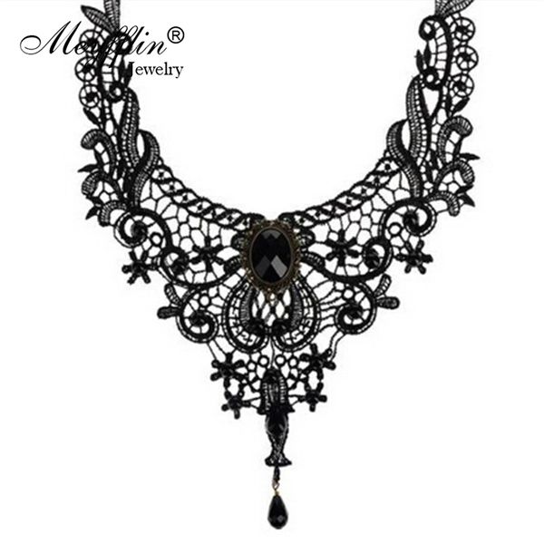 

lace necklace women jewelry fashion punk tattoo choker necklace hollow flower maxi necklaces pendants collier gothic 7 styles, Golden;silver