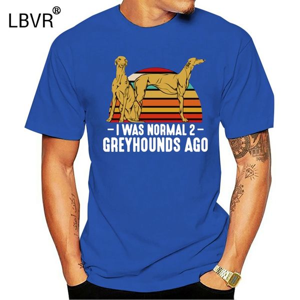 

printing casual t shirt for men comical men's i was normal 2 greyhounds ago dog owner gift t-shirts clothing