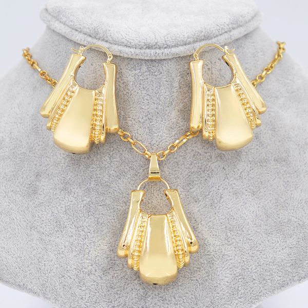 

sunny jewelry statement jewelry 2020 big hoop earrings pendant necklace women sets copper figure for party wedding gift, Silver