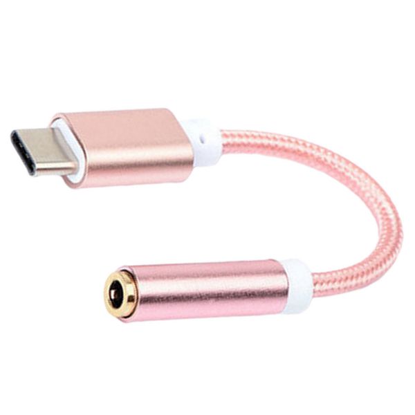

short usb-c type c to 3.5 mm headphone female jack adapter earphone audio cable cord