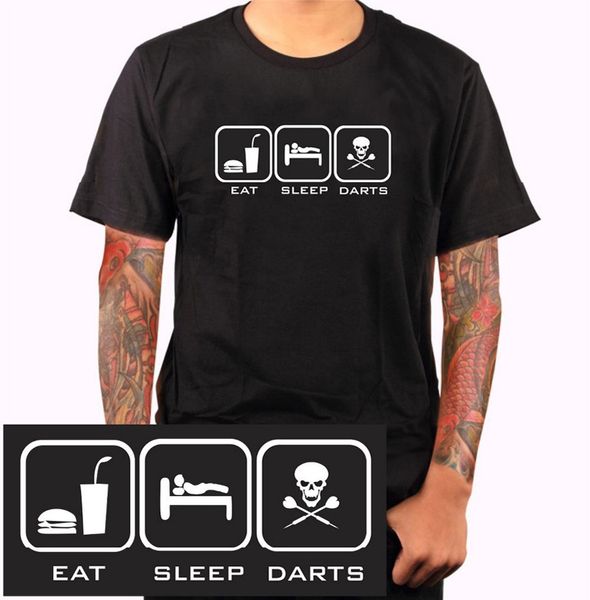 

горячие продаем 2019 мода darten dart dart eat sleep дартс t-shirt dartkopf скалл череп футболки с коротким рукавом