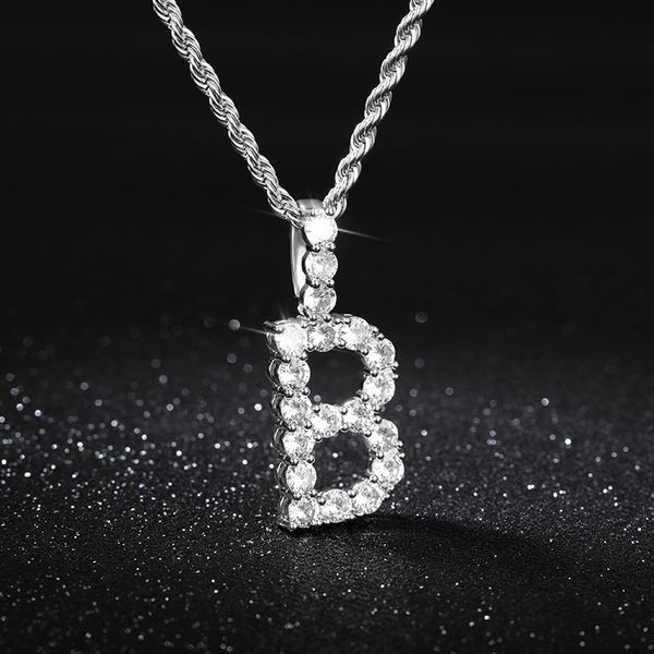 

wholesale zircon a-z letter necklace cz male classic female clavicle chain commemorative gift jewelry alphabet accessories, Silver