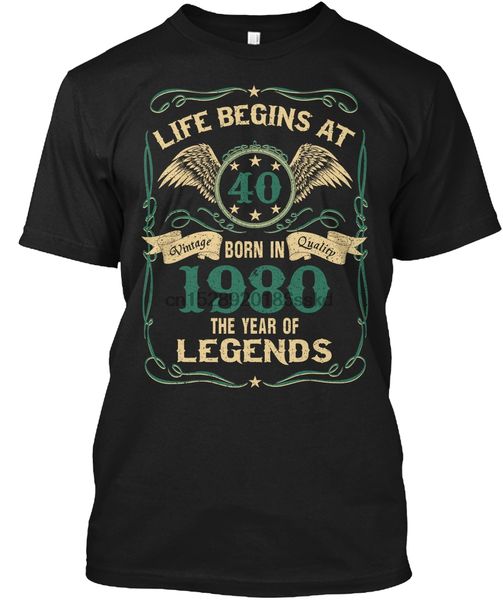 

men t shirt 40th birthday gift born in 1980 life tshirts women t-shirt