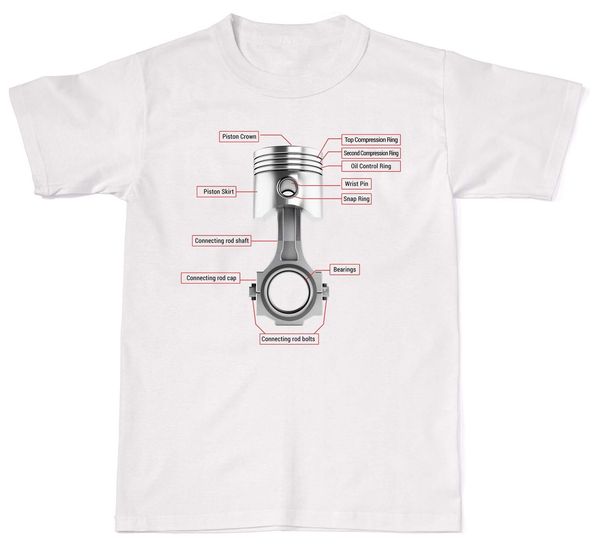 

fashion design piston anatomy mechanic car garage grease t-shirt t shirt cotton o-neck hipster tshirts