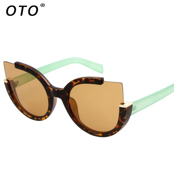 

oto women sunglass cat eye sun glasses 2020 fashion vintage lunettes mirror sunglasses feminino t036, White;black
