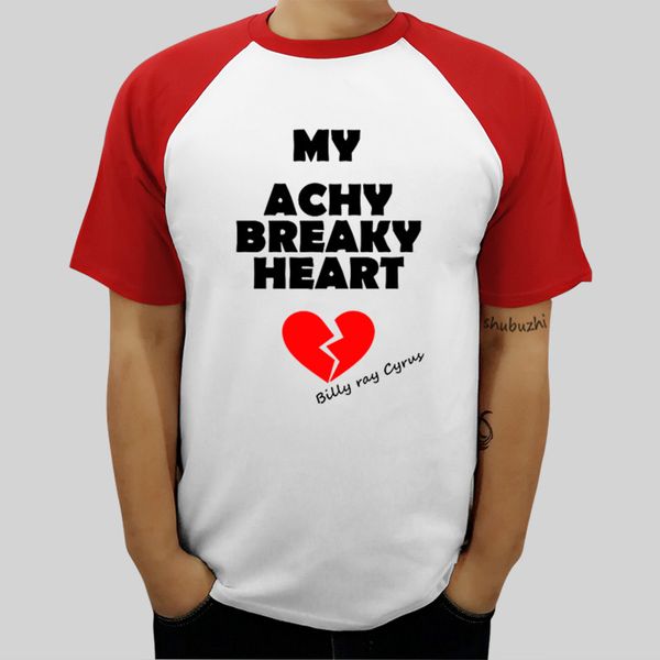 

achy breaky heart billy ray cyrus country classic music t-shirt black basic tee cotton straight o-neck raglan sleeve