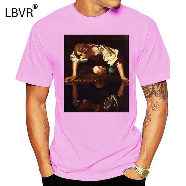 

narcissus t shirt by caravaggio (michelangelo merisi) men t-shirt