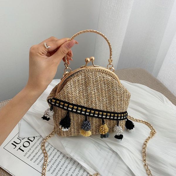 

ocardian handbag summer women's girl straw beach bag travel shopping chain handle bags bandolera messenger bags mujer may30
