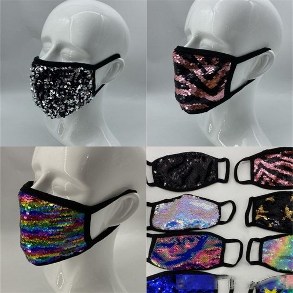 

adjustable mermaid sequins face mask washable faces masks stain resistant mascarilla colorful household sundries goods clean dust 3rm e2