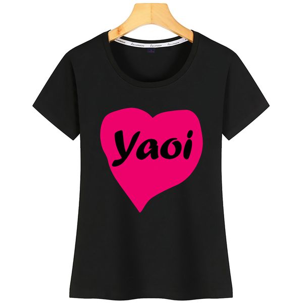 

t shirt women yaoi heart kawaii inscriptions print tshirt