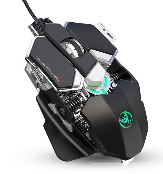 

new eating chicken mechanical gaming mouse 9-key programmable wired mouse lighting cool automatic pressure gun artifact