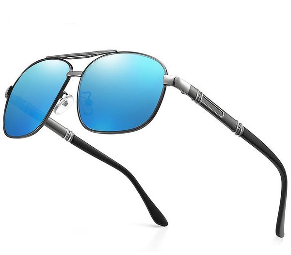 

new fashion polarized sunglasses men's classic retro metal sunglasses outdoor driving, White;black